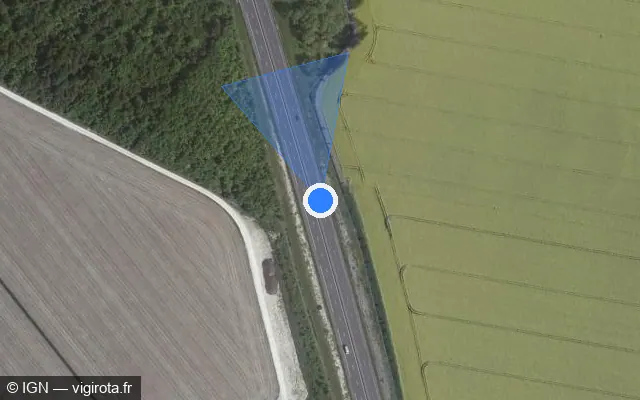 Vue satellite de l'emplacement du radar discriminant à Mailly-le-Camp