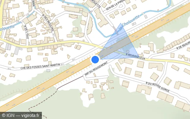 Vue plan de l'emplacement du radar discriminant à Étampes
