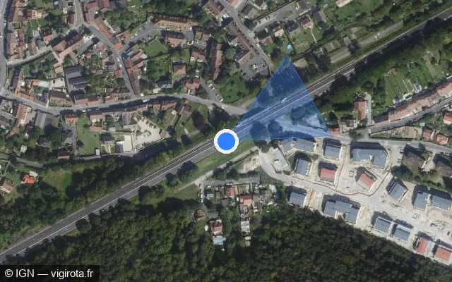 Vue satellite de l'emplacement du radar discriminant à Étampes