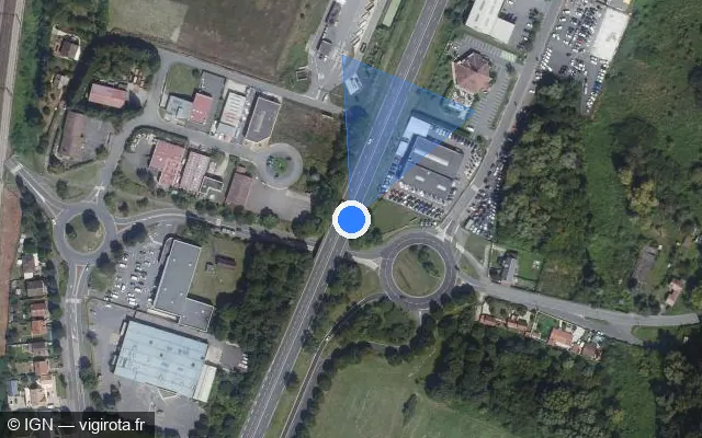 Vue satellite de l'emplacement du radar discriminant à Étréchy
