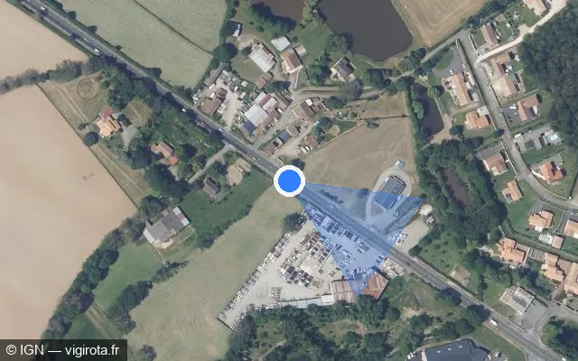 Vue satellite de l'emplacement du radar discriminant à Boismé