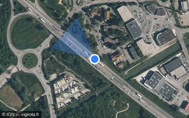 Vue satellite de l'emplacement du radar discriminant à Fourques