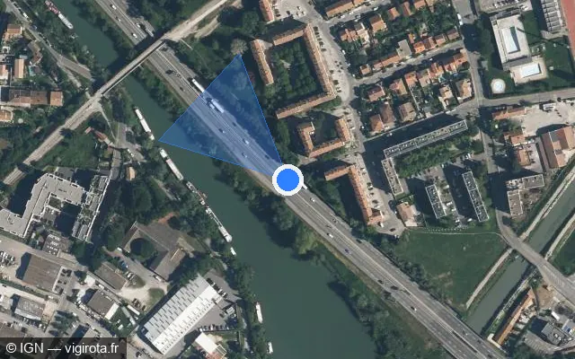 Vue satellite de l'emplacement du radar discriminant à Fourques