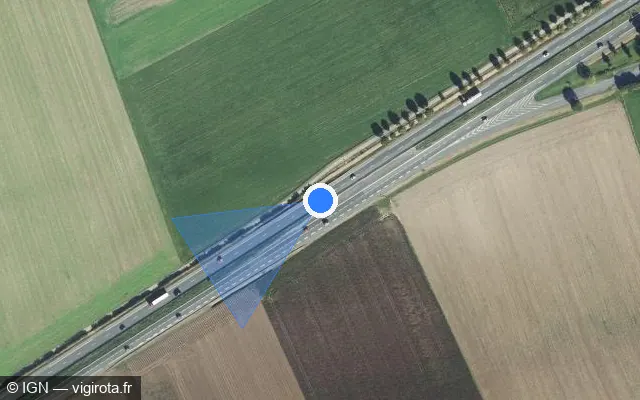 Vue satellite de l'emplacement du radar discriminant à Gavrelle
