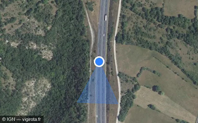 Vue satellite de l'emplacement du radar discriminant à Nadillac