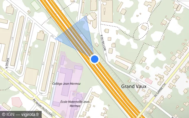 Vue plan de l'emplacement du radar discriminant à Savigny-sur-Orge