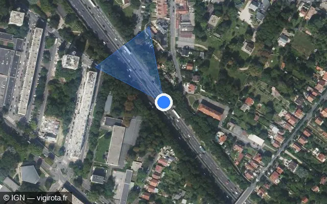 Vue satellite de l'emplacement du radar discriminant à Savigny-sur-Orge