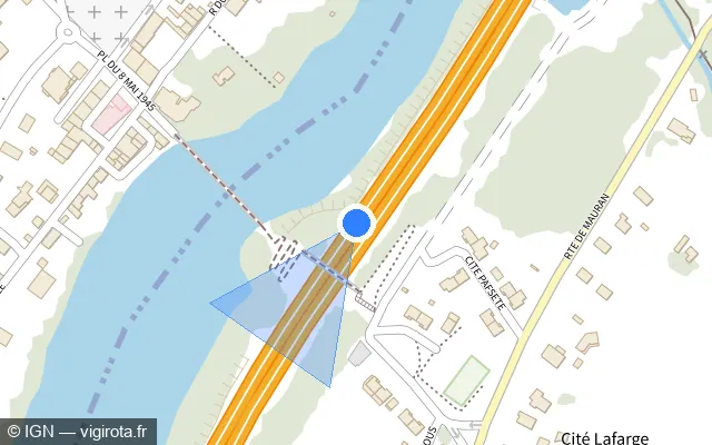 Vue plan de l'emplacement du radar discriminant à Boussens
