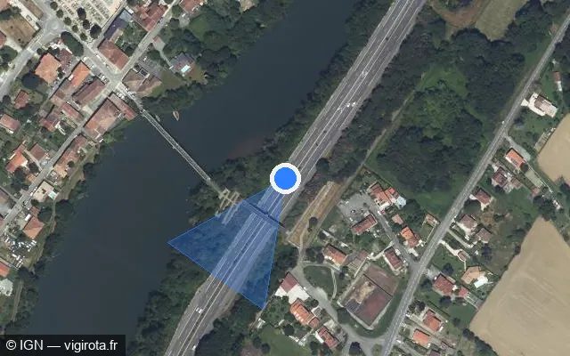 Vue satellite de l'emplacement du radar discriminant à Boussens