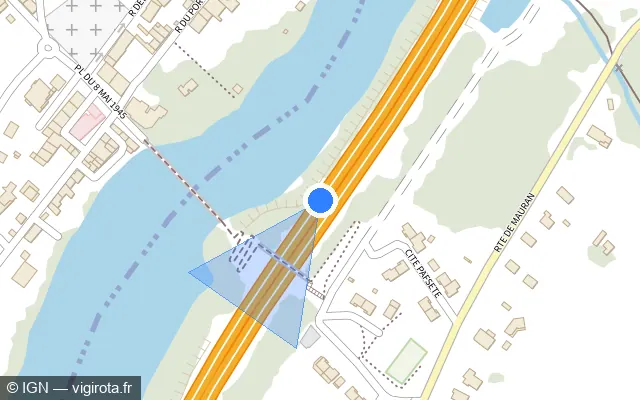 Vue plan de l'emplacement du radar discriminant à Boussens