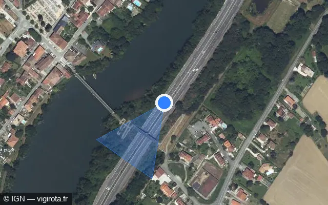 Vue satellite de l'emplacement du radar discriminant à Boussens