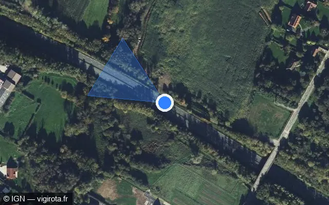 Vue satellite de l'emplacement du radar discriminant à La Capelle-lès-Boulogne
