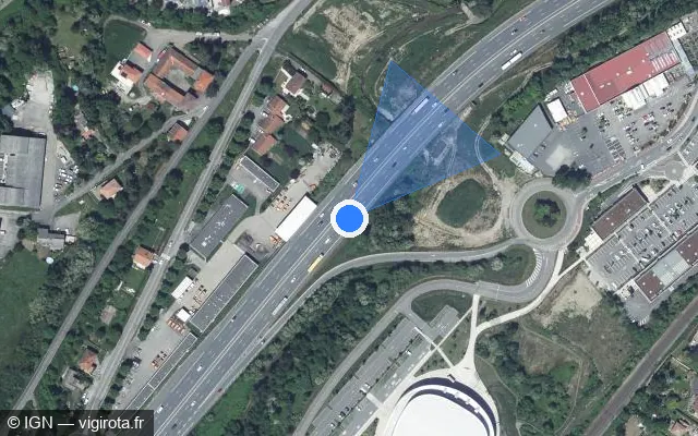 Vue satellite de l'emplacement du radar discriminant à Saint-Chamond