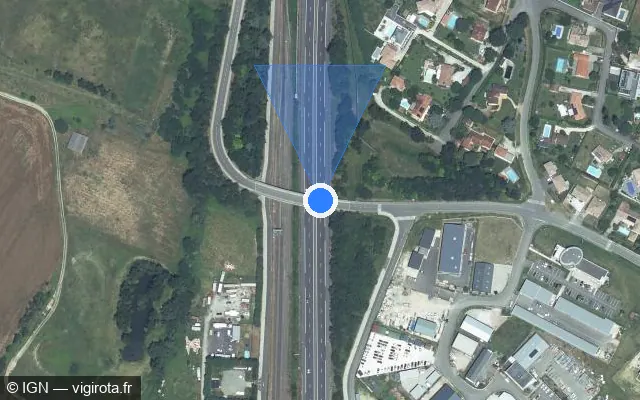 Vue satellite de l'emplacement du radar discriminant à Gragnague