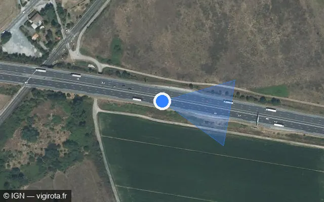 Vue satellite de l'emplacement du radar discriminant à Béligneux