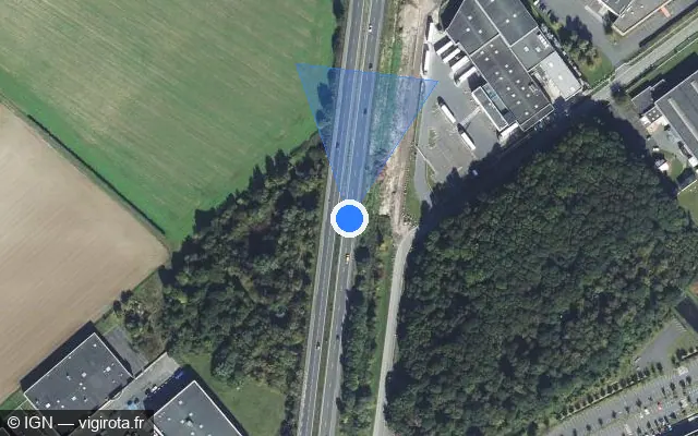 Vue satellite de l'emplacement du radar discriminant à Bénifontaine