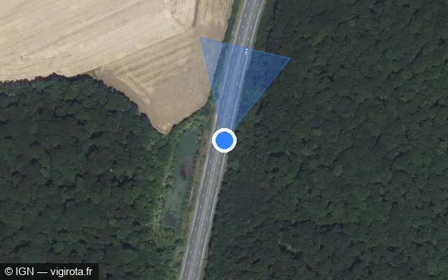 Vue satellite de l'emplacement du radar discriminant à Leménil-Mitry