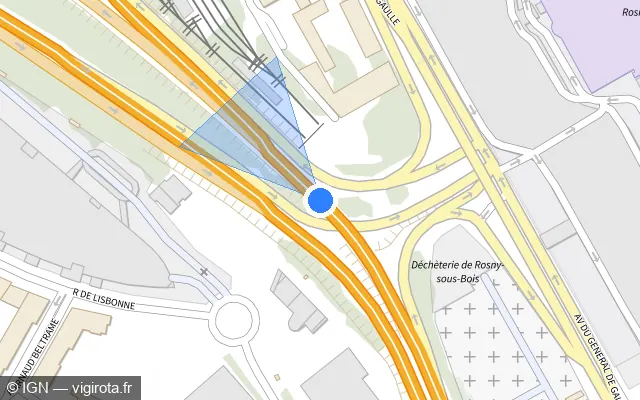Vue plan de l'emplacement du radar discriminant à Rosny-sous-Bois