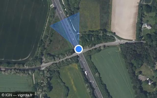 Vue satellite de l'emplacement du radar discriminant à Treillières