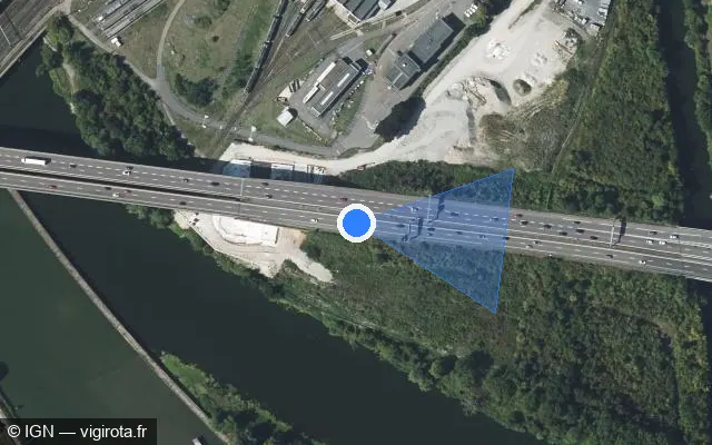 Vue satellite de l'emplacement du radar discriminant à Terville