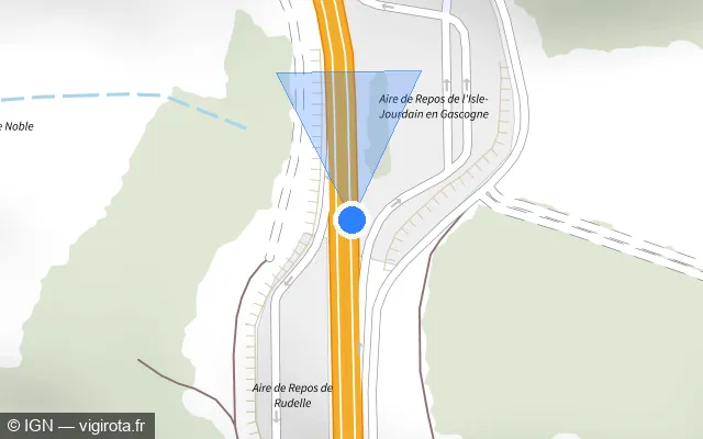 Vue plan de l'emplacement du radar discriminant à Lias