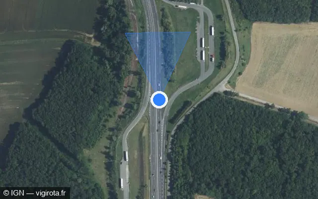 Vue satellite de l'emplacement du radar discriminant à Lias