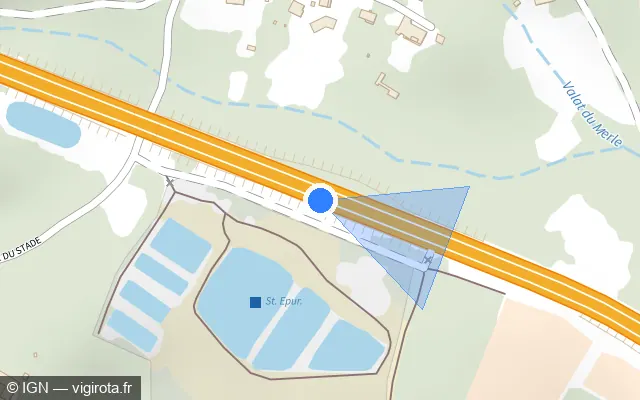 Vue plan de l'emplacement du radar discriminant à Vézénobres