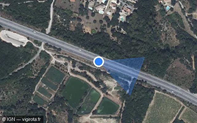 Vue satellite de l'emplacement du radar discriminant à Vézénobres