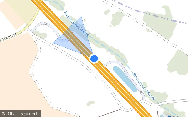 Vue plan de l'emplacement du radar discriminant à Sauzet