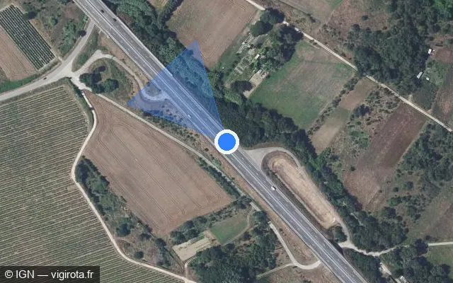 Vue satellite de l'emplacement du radar discriminant à Sauzet