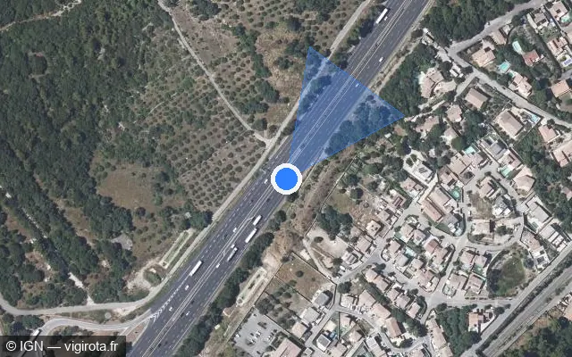 Vue satellite de l'emplacement du radar discriminant à Milhaud