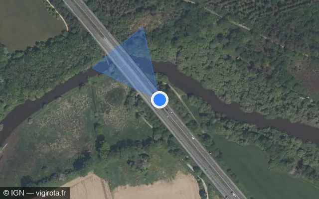 Vue satellite de l'emplacement du radar discriminant à Pontchâteau