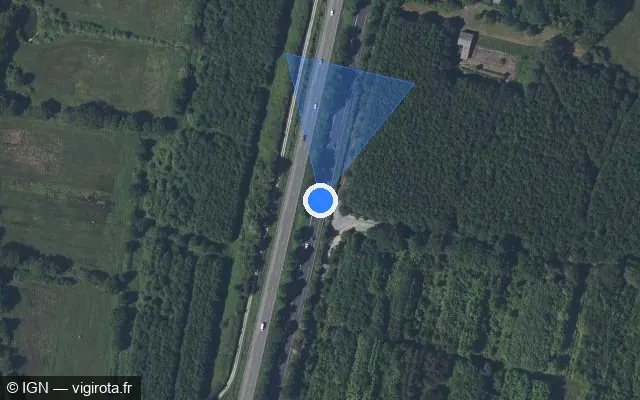 Vue satellite de l'emplacement du radar discriminant à Héric
