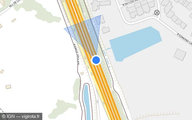 Vue plan de l'emplacement du radar discriminant à Les Ponts-de-Cé