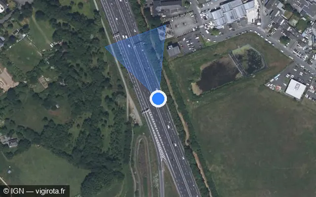 Vue satellite de l'emplacement du radar discriminant à Les Ponts-de-Cé