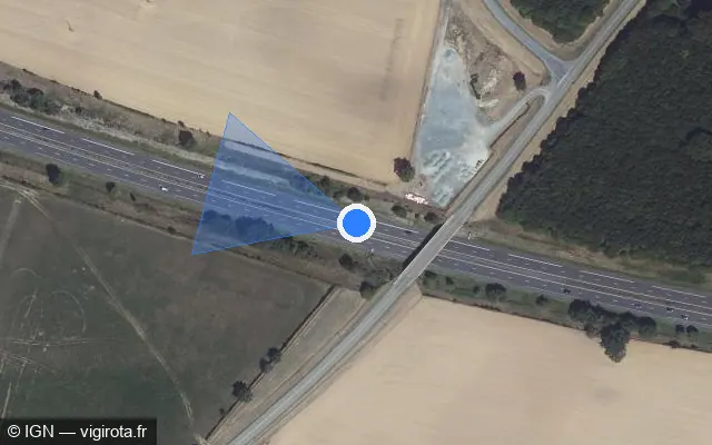 Vue satellite de l'emplacement du radar discriminant à Vaiges