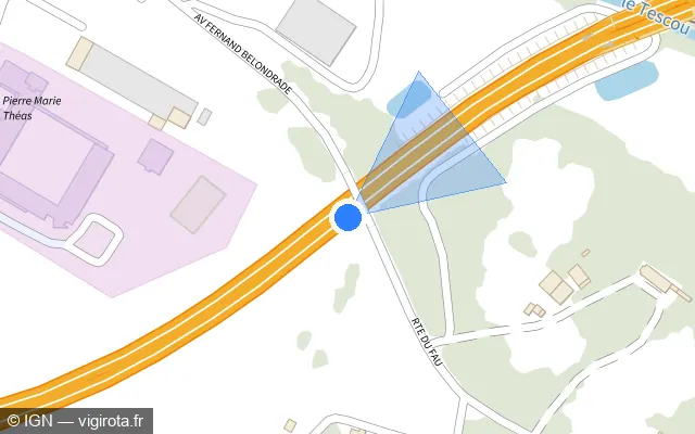 Vue plan de l'emplacement du radar discriminant à Montauban