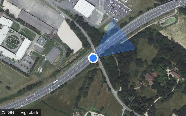 Vue satellite de l'emplacement du radar discriminant à Montauban
