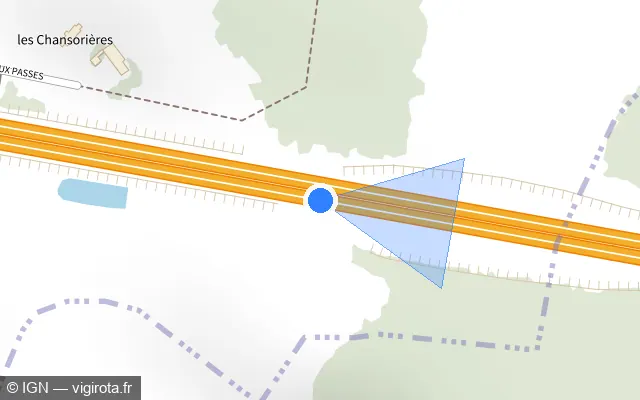 Vue plan de l'emplacement du radar discriminant à Sargé-lès-le-Mans