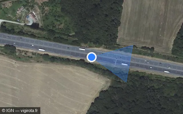 Vue satellite de l'emplacement du radar discriminant à Sargé-lès-le-Mans