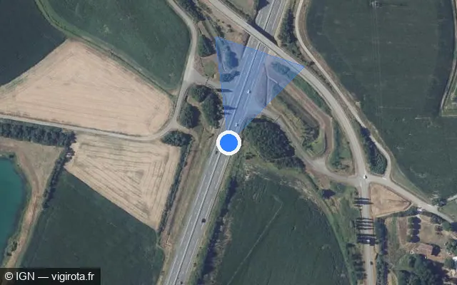 Vue satellite de l'emplacement du radar discriminant à Montaut