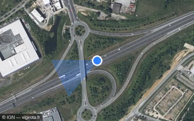 Vue satellite de l'emplacement du radar discriminant à Angers