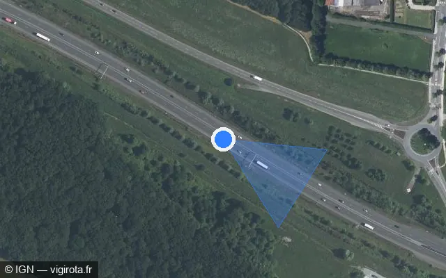 Vue satellite de l'emplacement du radar discriminant à Avrillé