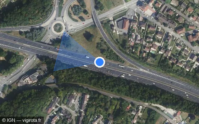 Vue satellite de l'emplacement du radar discriminant à Mantes-la-Ville