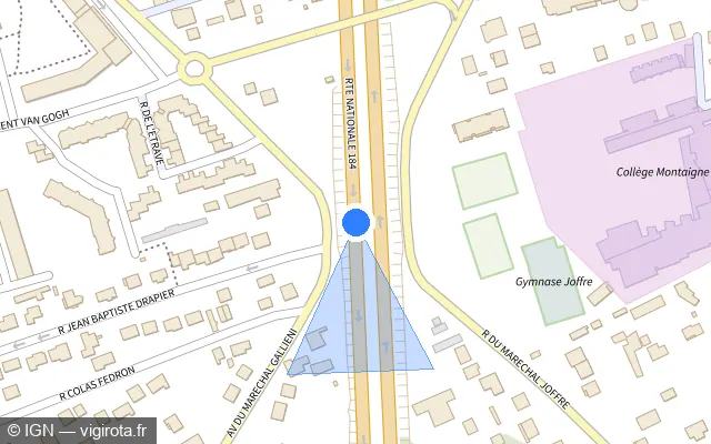 Vue plan de l'emplacement du radar discriminant à Conflans-Sainte-Honorine