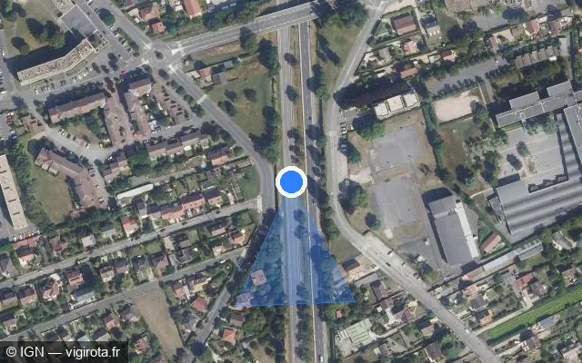 Vue satellite de l'emplacement du radar discriminant à Conflans-Sainte-Honorine