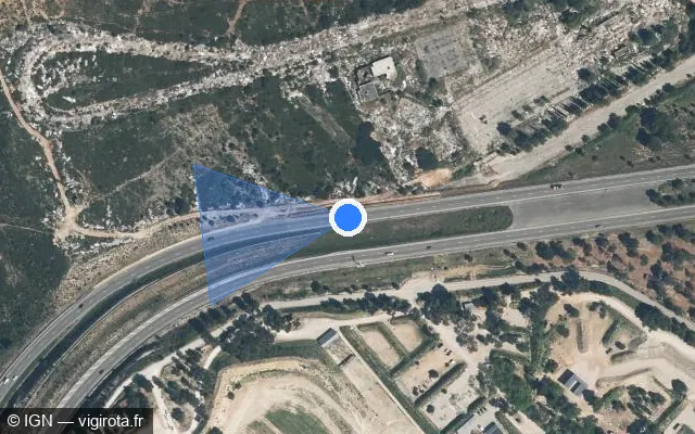 Vue satellite de l'emplacement du radar discriminant à Vitrolles