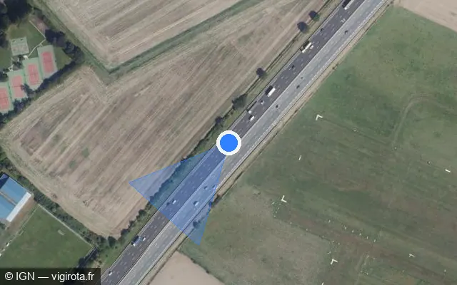 Vue satellite de l'emplacement du radar discriminant à Fontenay-le-Fleury