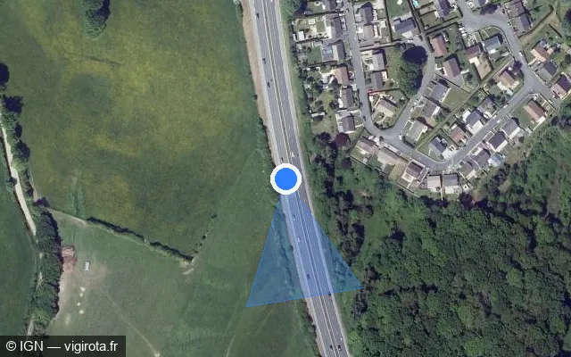 Vue satellite de l'emplacement du radar discriminant à Prix-lès-Mézières