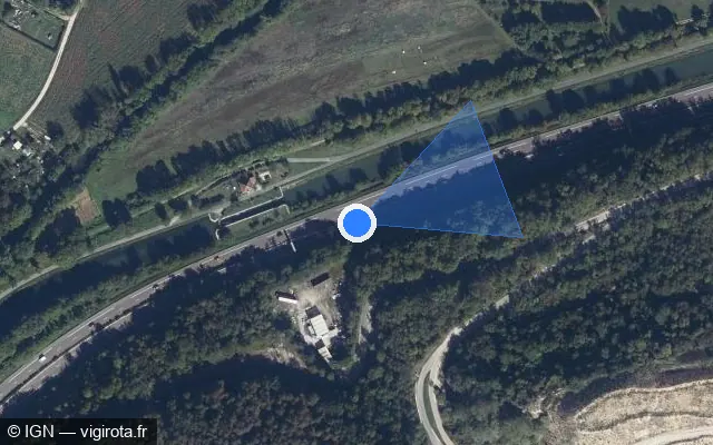 Vue satellite de l'emplacement du radar discriminant à Plombières-lès-Dijon